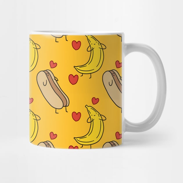 Hotdog Banana Love Pattern by saradaboru